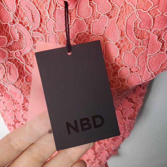 Revolve NBD Heaven on Earth Pink Lace Romper XS NWT - Picture 9 of 11